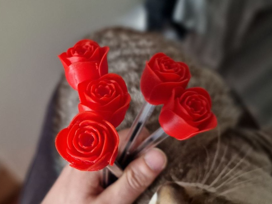 Pack de 3, Tapa de Rosa para Bolígrafo 