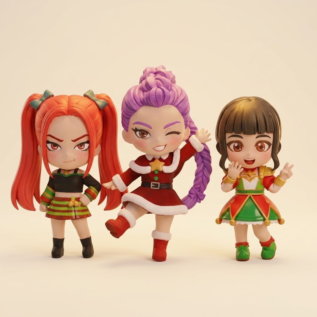 Figura Chibi K-Pop Cazadoras de Demonios Navideñas