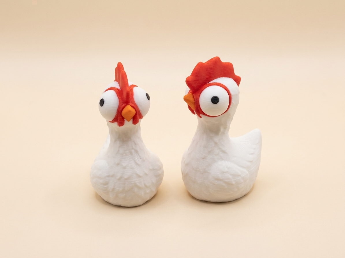 Figura Gallina Divertida de Ojos Saltones