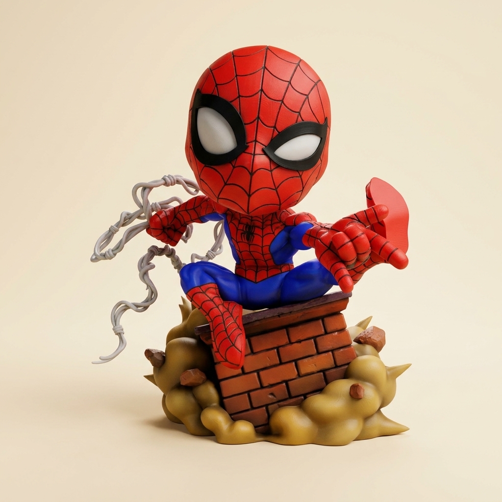 Figura Chibi Héroe Arácnido Lanzatelarañas