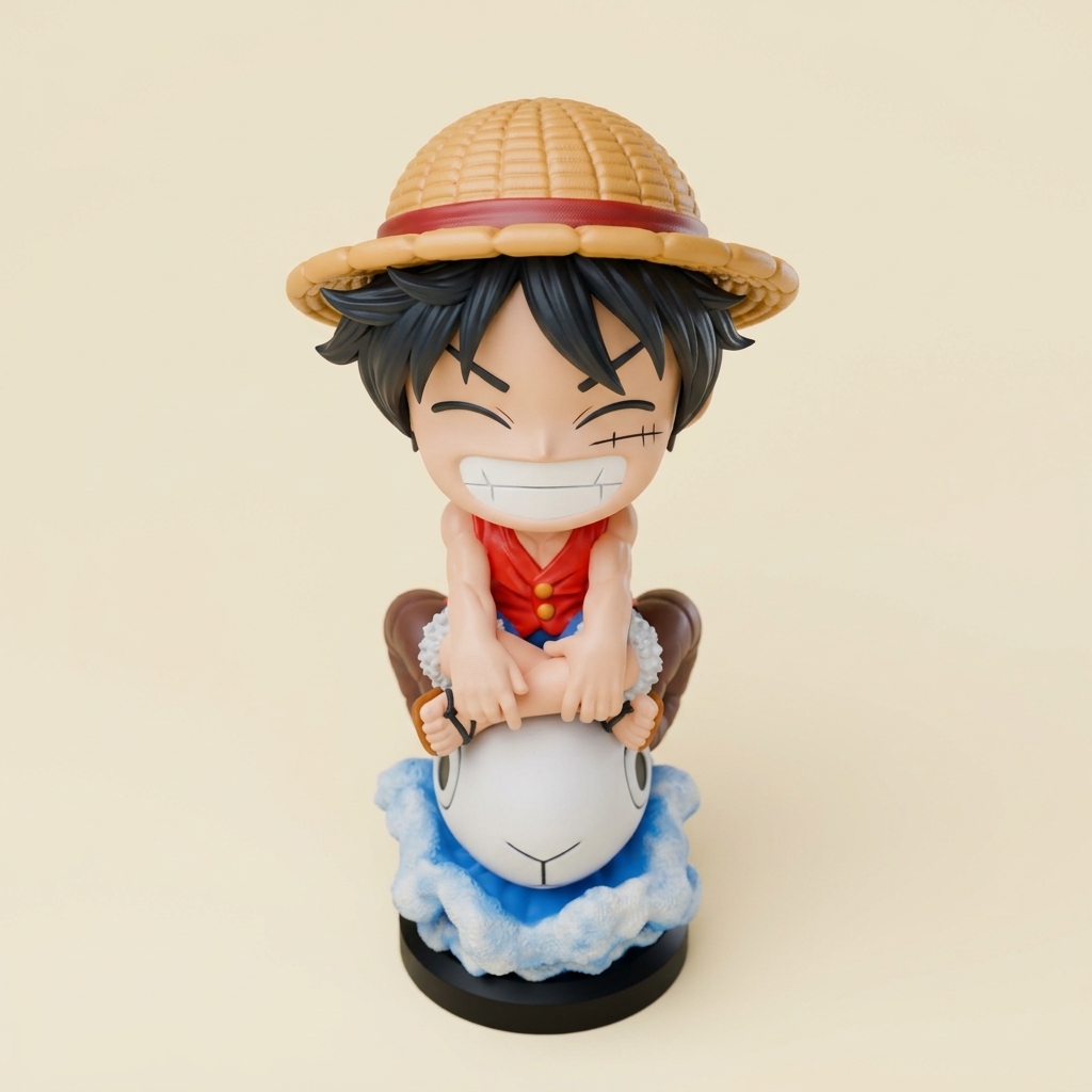 Figura Chibi Luffy sobre Mascarón de Proa
