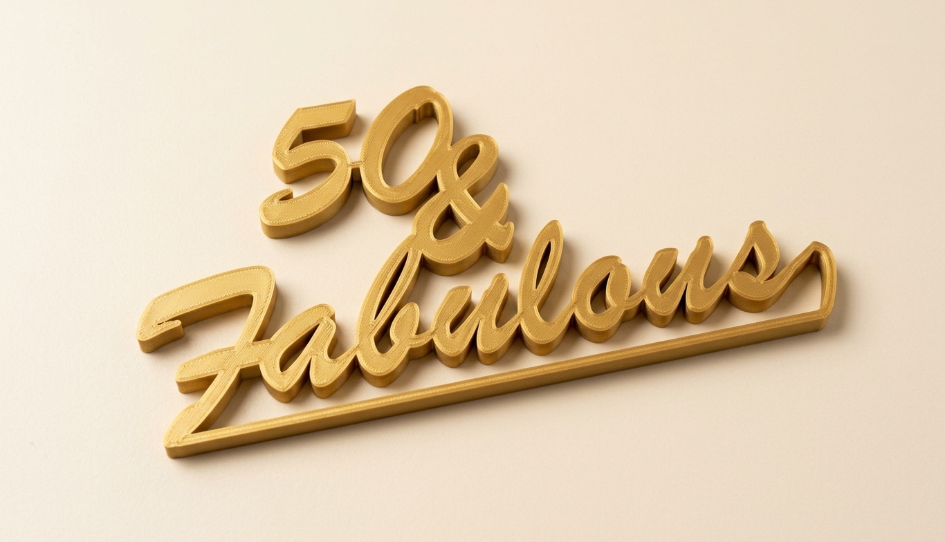 Topper de Tarta "50 &amp; Fabulous" Elegante